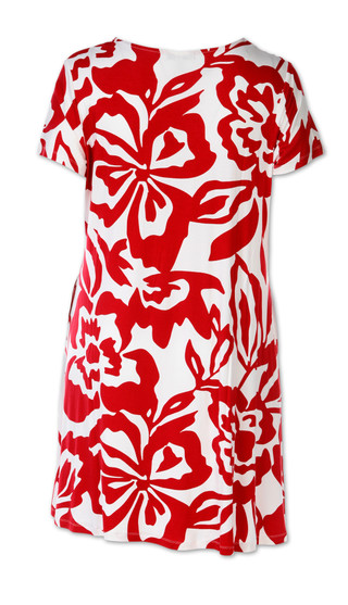 Thumbnail 3: HARLOW & ROSE Women's Plus Short Sleeve Print Swing Dress 