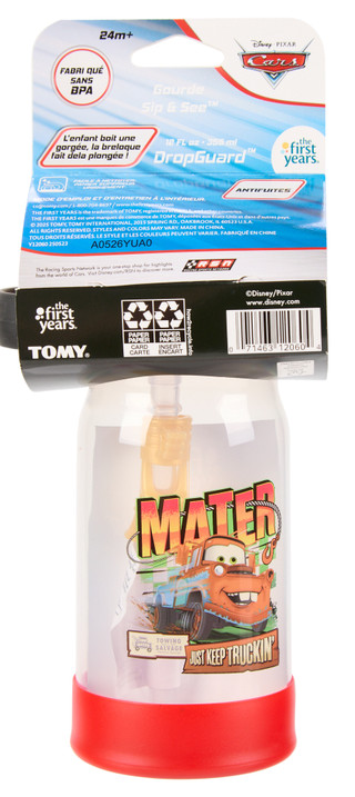 Thumbnail 2: Disney 12 oz Cars Sip & See Water Bottle 
