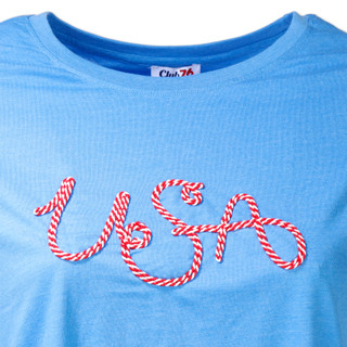 Thumbnail 3: Club 76 Women's Plus Embroidered Americana USA Tee 