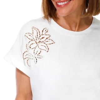Thumbnail 3: Exclusive One Women's Short Sleeve Laser Cut Top 