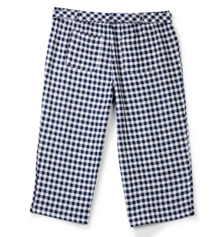 Thumbnail 2: Kate Park Women's Plus Gingham Crop Pants with Tie Belt 