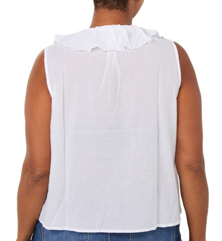 Thumbnail 3: Kate Park Women's Plus Ruffled Button Down Voile Top 