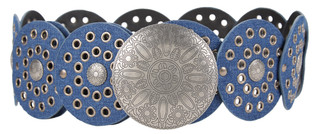 Thumbnail 1: TWELVE Blue Disc Concho Belt 
