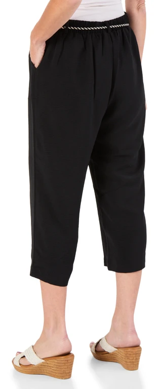 Thumbnail 2: Soho Women's Petite Cropped Rope Belt Pants 