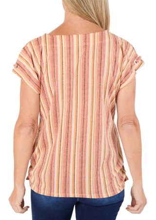 Thumbnail 2: Cure. Women's Short Sleeve Side Ruched Top 