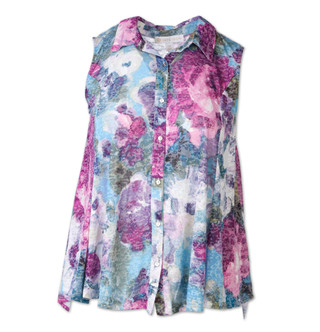 Thumbnail 1: Kate Park Women's Plus Print Button Down Collared Top 