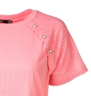 Thumbnail 3: Cure Women's Plus Ribbed Button Shoulder Top 