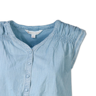 Thumbnail 3: Kate Park Women's Plus Button Down Tie Waist Top 