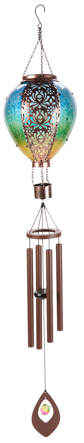 Thumbnail 1: SUNSET VISTA DESIGNS 38 in Solar Hot Air Balloon Wind Chime 