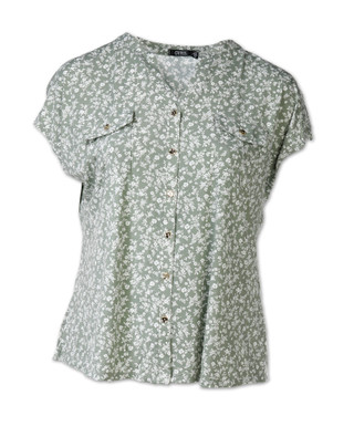 Thumbnail 2: Cure Women's Plus Button Down V-Neck Top 