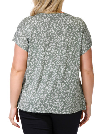 Thumbnail 5: Cure Women's Plus Button Down V-Neck Top 