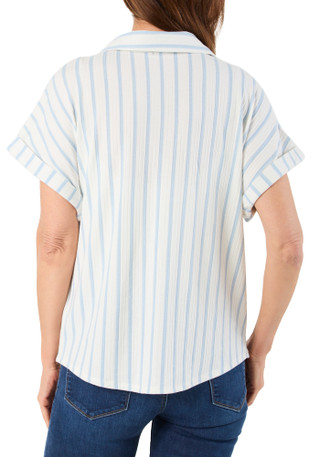 Thumbnail 3: Cure Apparel Women's Stripe Print Top  