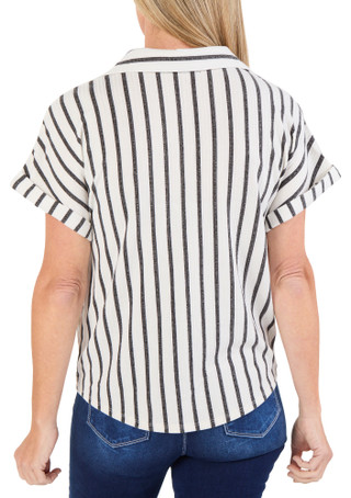 Thumbnail 2: Cure Apparel Women's Stripe Print Top  