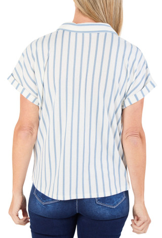 Thumbnail 4: Cure Apparel Women's Stripe Print Top  