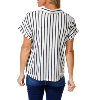 Thumbnail 2: Cure Apparel Women's Stripe Print Top  