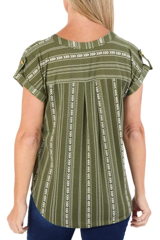 Thumbnail 2: Fifty Street Women's Short Sleeve Print Top 