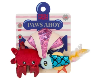 Thumbnail 1: Posh Paws 3 Pk Paws Ahoy Catnip Infused Cat Toys 
