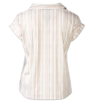 Thumbnail 2: Cure Women's Plus Ribbed Collared Striped Top 