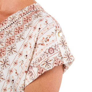 Thumbnail 3: Fifty Street Women's Short Sleeve V-Neck Print Top 