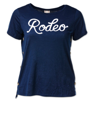 Thumbnail 1: Tru Self Women's Plus Embroidered Rodeo Button Side Top 