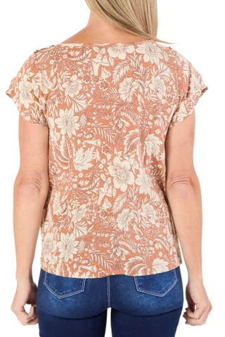 Thumbnail 2: Sapphire Women's Short Sleeve Floral Top 