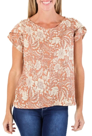 Thumbnail 1: Sapphire Women's Short Sleeve Floral Top 