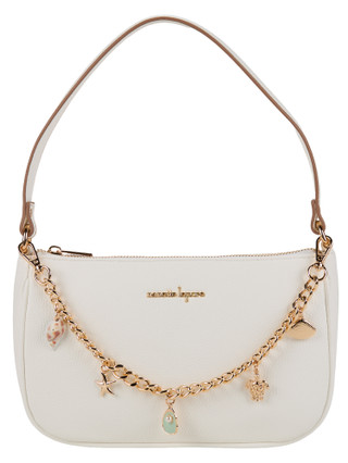 Thumbnail 1: Nanette Lepore Felicity Pebble Grain Shoulder Bag with Charm Swag Chain 