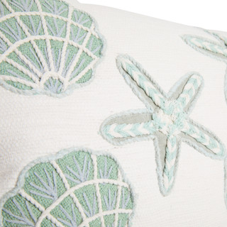 Thumbnail 2: Beach Bungalow 14x24 Seashell & Starfish Hypoallergenic Decorative Pillow 