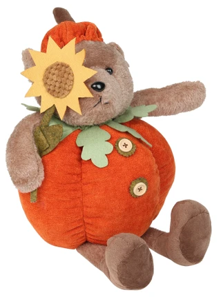 Thumbnail 1: Autumn Grove 20 in Plush Teddy Bear Pumpkin Harvest Decor 