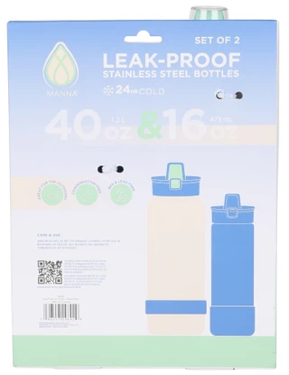 Thumbnail 2: Manna 2 pc Leakproof Stainless Steel Bottle Set 
