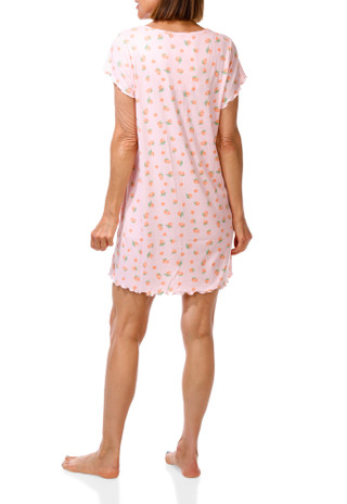 Thumbnail 2: Jessica Simpson Women's Peach Print Flutter Sleep Shirt 