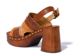 Thumbnail 3: FRYE & CO Womens Wylie Patchwork Heeled Sandals 