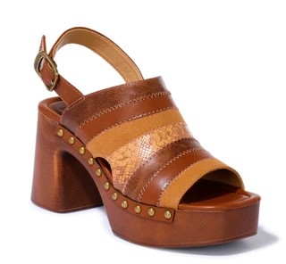 Thumbnail 1: FRYE & CO Womens Wylie Patchwork Heeled Sandals 