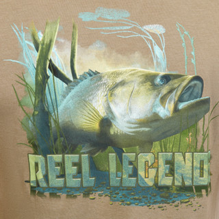 Thumbnail 3: REEL LEGENDS Men's Short Sleeve Bass Graphic Tee 