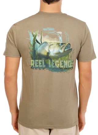 Thumbnail 1: REEL LEGENDS Men's Short Sleeve Bass Graphic Tee 