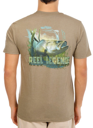 Thumbnail 1: REEL LEGENDS Men's Short Sleeve Bass Graphic Tee 