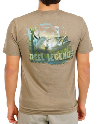 Thumbnail 2: REEL LEGENDS Men's Short Sleeve Bass Graphic Tee 