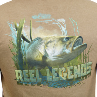 Thumbnail 9: REEL LEGENDS Men's Short Sleeve Bass Graphic Tee 