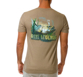 Thumbnail 3: REEL LEGENDS Men's Short Sleeve Bass Graphic Tee 