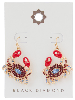 Thumbnail 1: Black Diamond Americana Crab Hook Earrings 