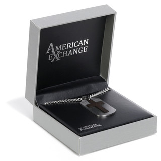 Thumbnail 1: AMERICAN EXCHANGE Men's 24 in Stainless Steel Cross Pendant Necklace  
