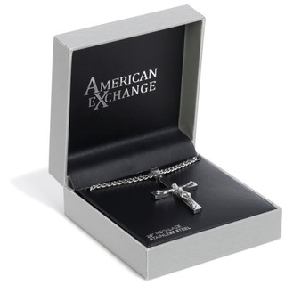 Thumbnail 1: AMERICAN EXCHANGE Men's 26 in Cross Stainless Steel Necklace  