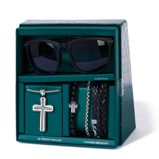 Thumbnail 2: AMERICAN EXCHANGE Men's Necklace, Bracelet & Sunglasses Gift Set 