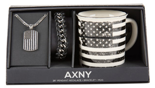 Thumbnail 1: AMERICAN EXCHANGE Men's Necklace, Bracelet & Mug American Gift Set 