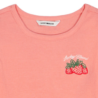 Thumbnail 5: Lucky Brand Big Girl's Short Sleeve Ribbed Embroidered Tee 
