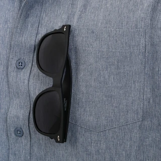 Thumbnail 2: Hurley Men's Short Sleeve Chambray Button Down Shirt 