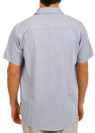 Thumbnail 2: Hurley Men's Short Sleeve Chambray Button Down Shirt 