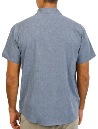 Thumbnail 2: Hurley Men's Short Sleeve Chambray Button Down Shirt 