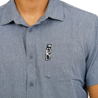Thumbnail 3: Hurley Men's Short Sleeve Chambray Button Down Shirt 