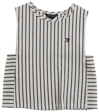Thumbnail 1: Tommy Hilfiger Big Girl's Sleeveless Popcorn Knit Blazer Top 